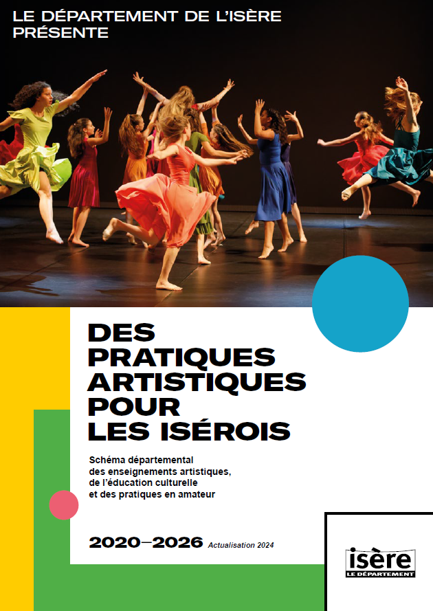 couverture du schéma des pratiques artistiques : titre, photo de jeunes danseuses