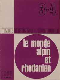La revue «Le monde alpin et rhodanien» / numéros de mélanges 1978/3-4
