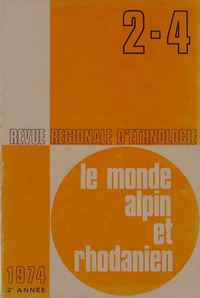 La revue «Le monde alpin et rhodanien» / numéros de mélanges 1974/2-4