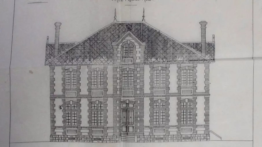 Plans architecte projet de presbytère1889, Virieu © Archives départementales