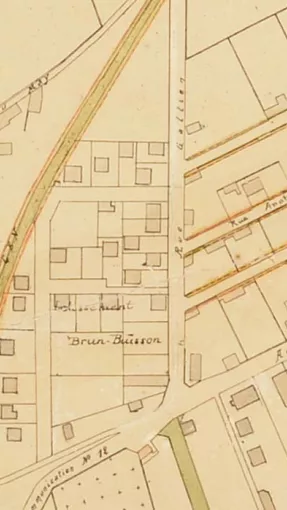 Extrait du plan de 1923, emplacement du lotissement Brun-Buisson. © Archives municipales