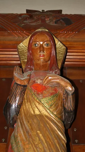 Statue du Sacré-Cœur en bois sculpté d'Henri Charlier. © Patrimoine Culturel CD38