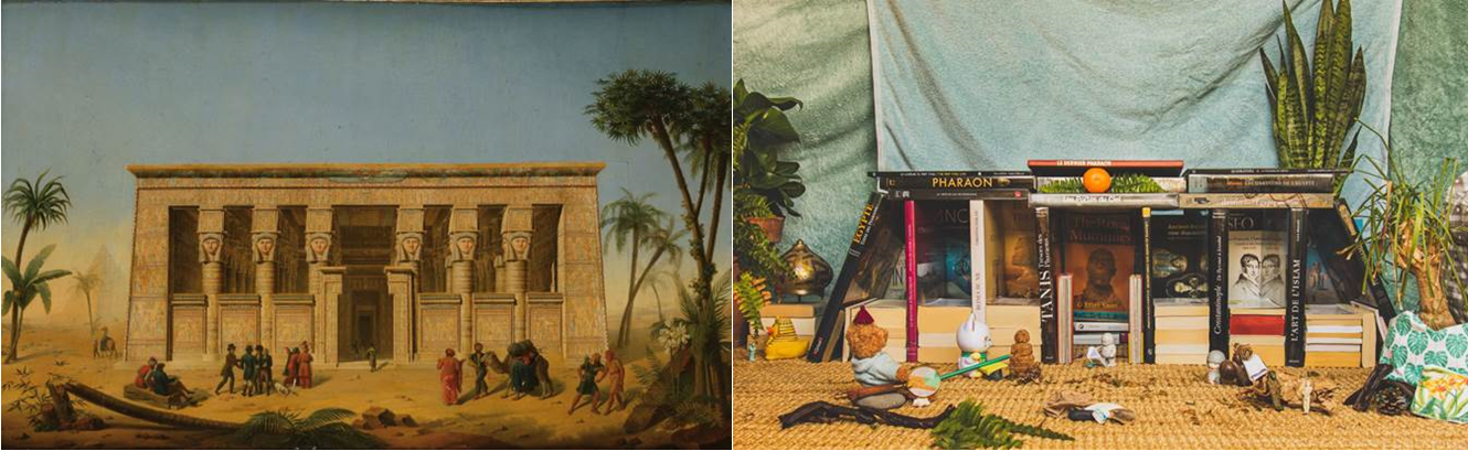 Reproduction du tableau "Temple de Dendera" de Testard - coll. Musée Champollion / challenge Tussen kunst & quarantaine