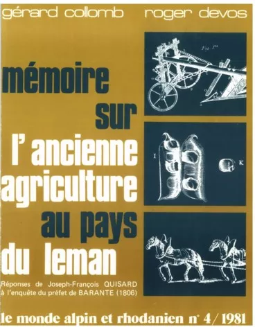Mémoire sur l'ancienne agriculture au Pays du Léman (1981/4)