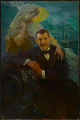Carte postale "Aristide Bergès et la Houille blanche" © Maison Bergès