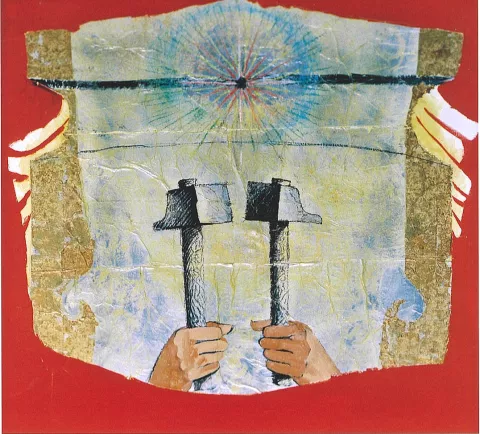 Un ange abstrait porte des marteaux pour représenter la crucifixion © Allégret