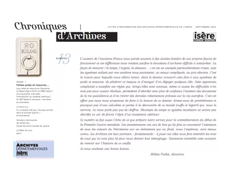 Chroniques d'Archives N°13 Couverture e Chroniques d'Archives N°13