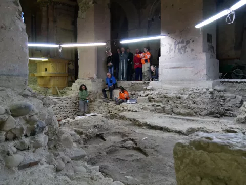 Chantier de fouilles de l'ancienne église Saint-Pierre, Moirans © Patrimoine culturel-Département de l'Isère