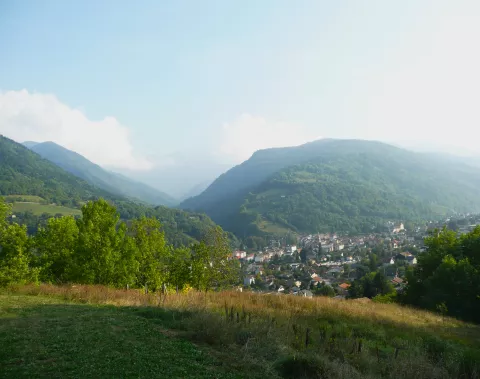 Vue générale d'Allevard, qu'Alphonse Daudet évoque dans sont roman "Numa Roumestan" en 1881 © Patrimoine culturel-Département de l'Isère