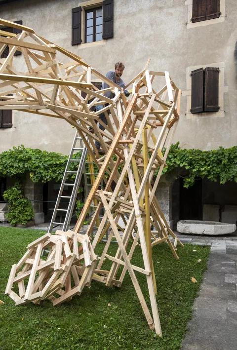 Installation de la structure en bois Installation de la structure en bois