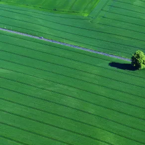 Vue aérienne, Territoire Porte des Alpes © Patrimoine culturel-CD38