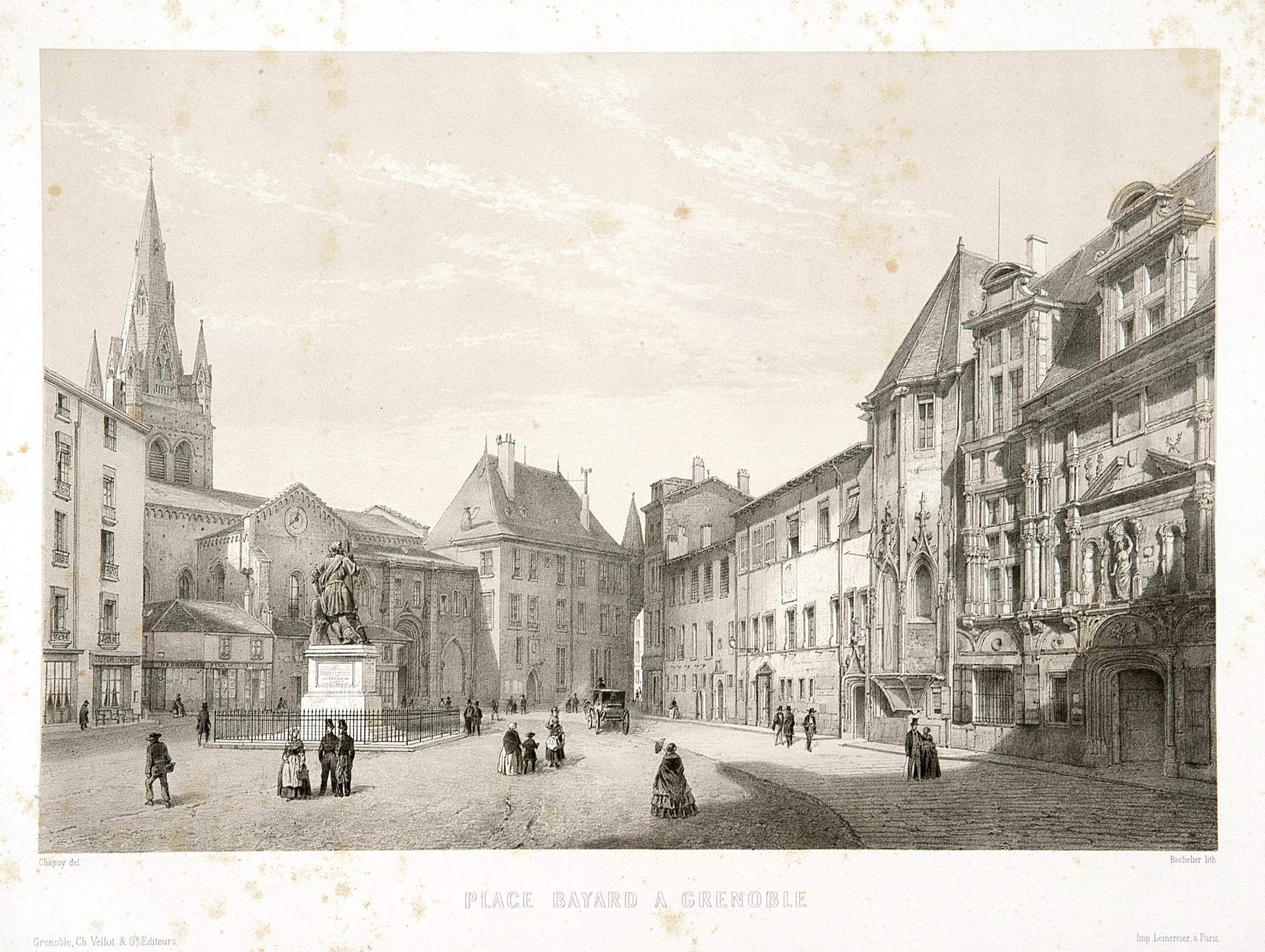 Place Bayard, actuellement Saint-André, gravure du XIXe siècle