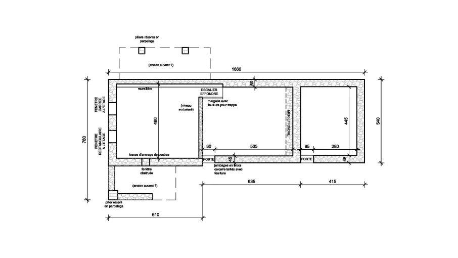 Plan du habert des Ayes, étude patrimoniale et historique, 2019 © Patrimoine culturel-CD38