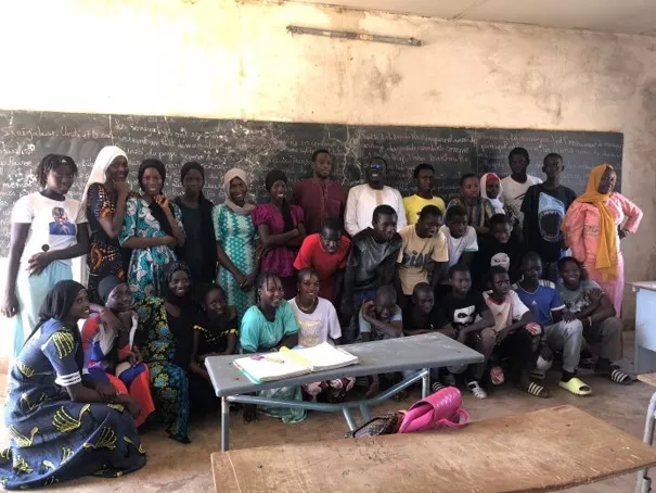 Collège-lycée de Bandafassi, élèves participants au programme en 2024-25 Prise lors de la mission de lancement fin novembre 2024 de Tétraktys