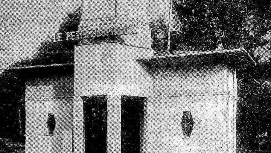 Photographie du Pavillon représentant le journal Le Petit Dauphinois, dans René Meunier, « Le Petit Dauphinois ouvre aujourd’hui son Pavillon », Le Petit Dauphinois, 30 mai 1925, p. 3 (Lectura Plus, le portail du patrimoine écrit et graphique en Auvergne-Rhône-Alpes).