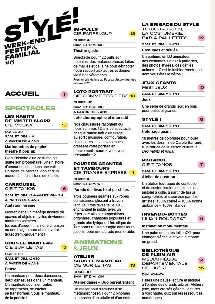 Programme page 1