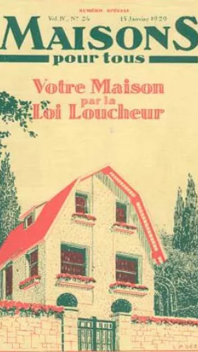Exemple de catalogue de « Maisons pour tous ». Janvier 1929, vol. n° 24 (Collection privée). © Patrimoine Culturel