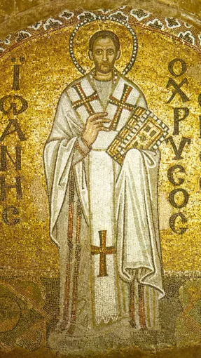 Mosaïque de Saint Jean Chrysotomé  (344 ou 349 – 407)  Basilique Sainte-Sophie, Istambul © Domaine Public